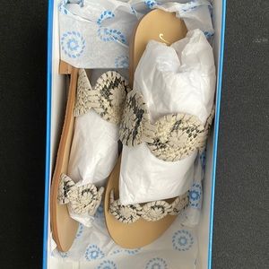 Jack Rogers snake print flats